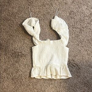 Altar'd State Cream Textured Blouse